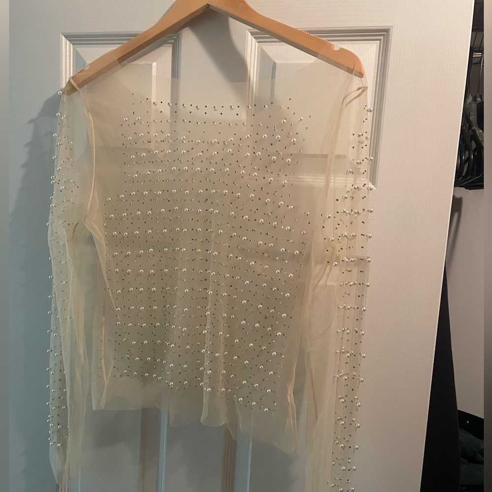Pearl Detailed Crop Top